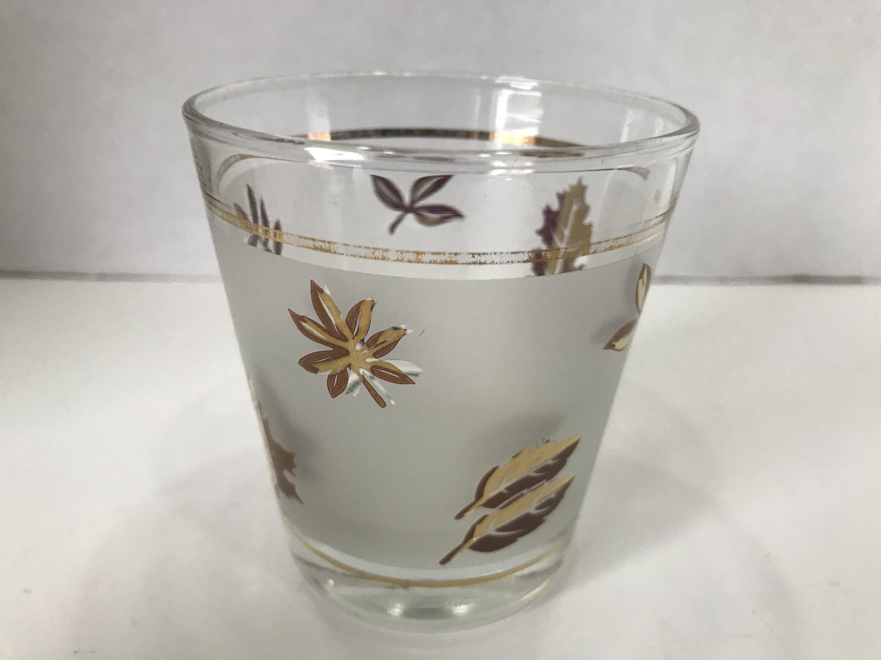Old Fashioned/low Ball Glasses Golden Foliage by Libbey Glass Etsy