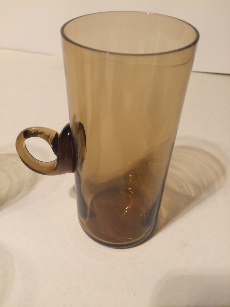 Set of 6 Hand Blown Glass Cordial Glasses With Applied Handles Etsy