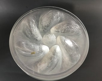 Set of 4 Glass Oyster Plate by Arcoroc Made in France