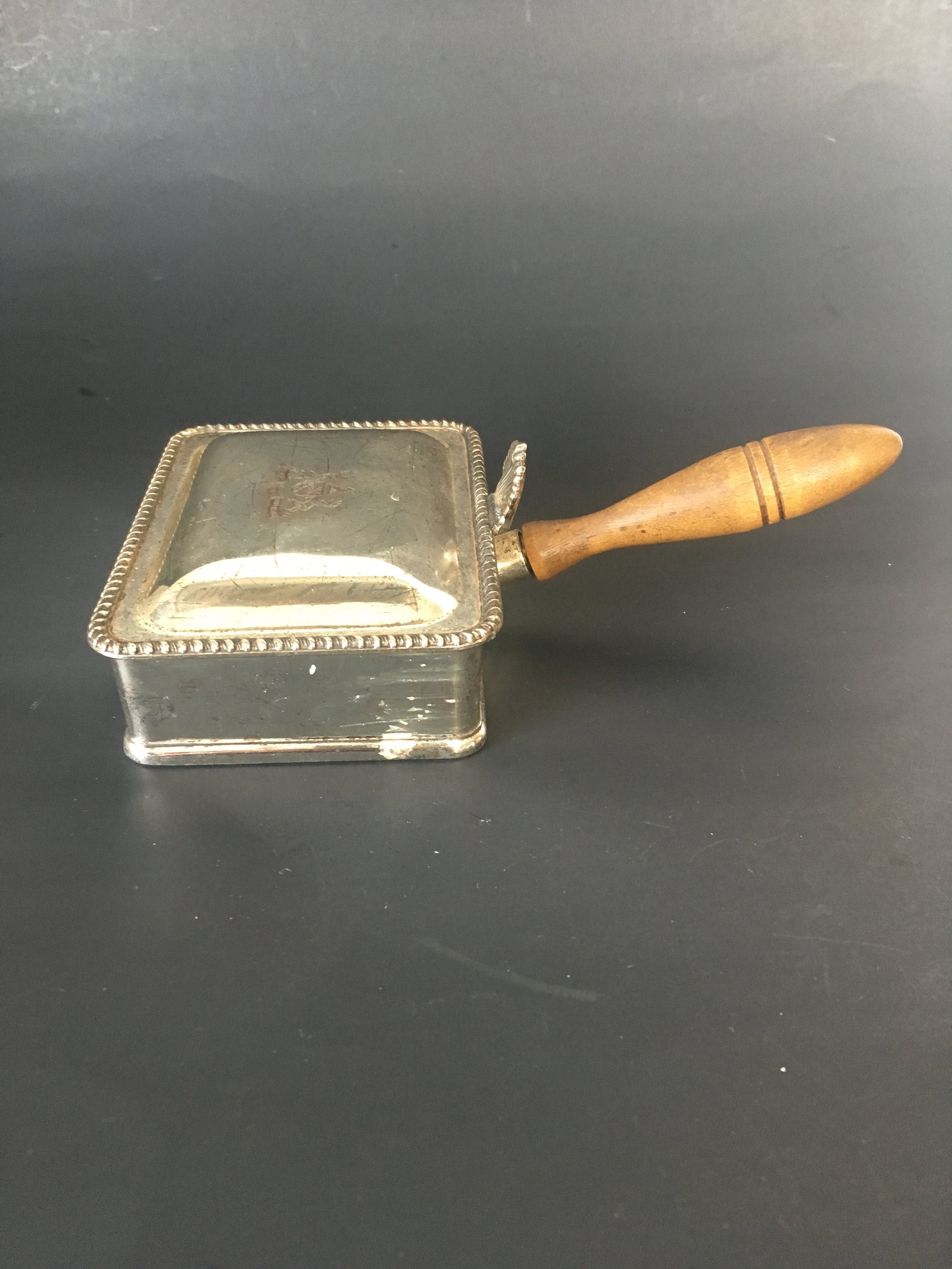 Vintage SILENT BUTLER Crumb Catcher With Stag and Deer Crest