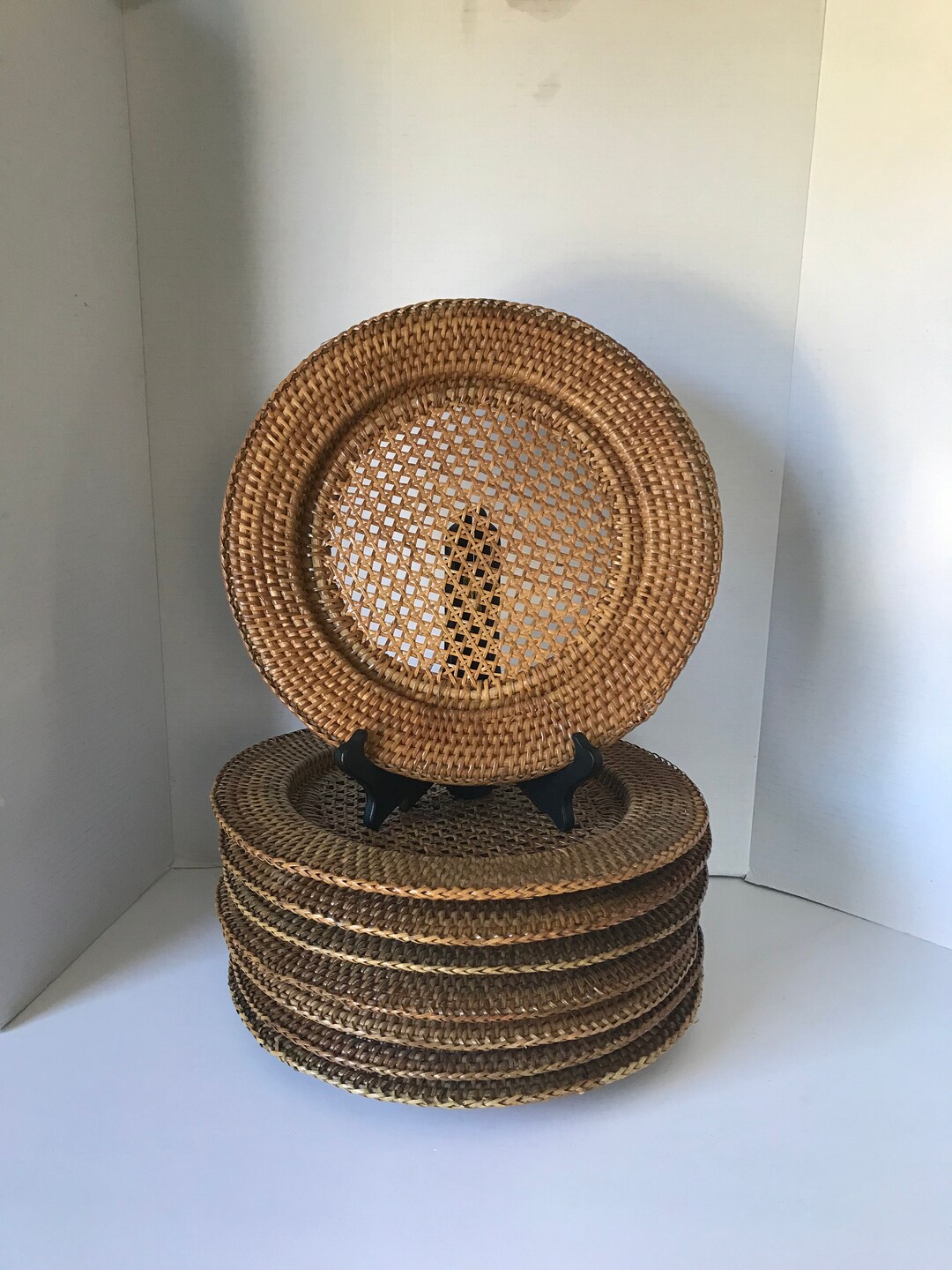 Set of 8 Rattan Charger Plates Rattan Charger Plate, Charger Plates