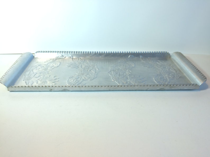 Hammercraft Hand Hammered Sandwich Tray/tray With Floral Etsy