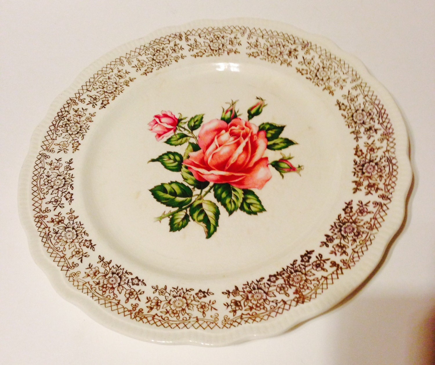   Rose China プレート 花柄 陶器製4枚 Dominion China 