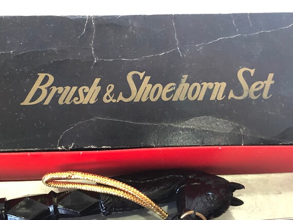 Vintage Horse Shaped Shoe Horn and Brush Set, Shoe Ac… - Gem