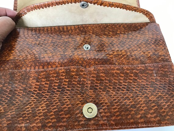 Vintage Claret Red Snake Skin Fold Over Clutch Handbag Etsy