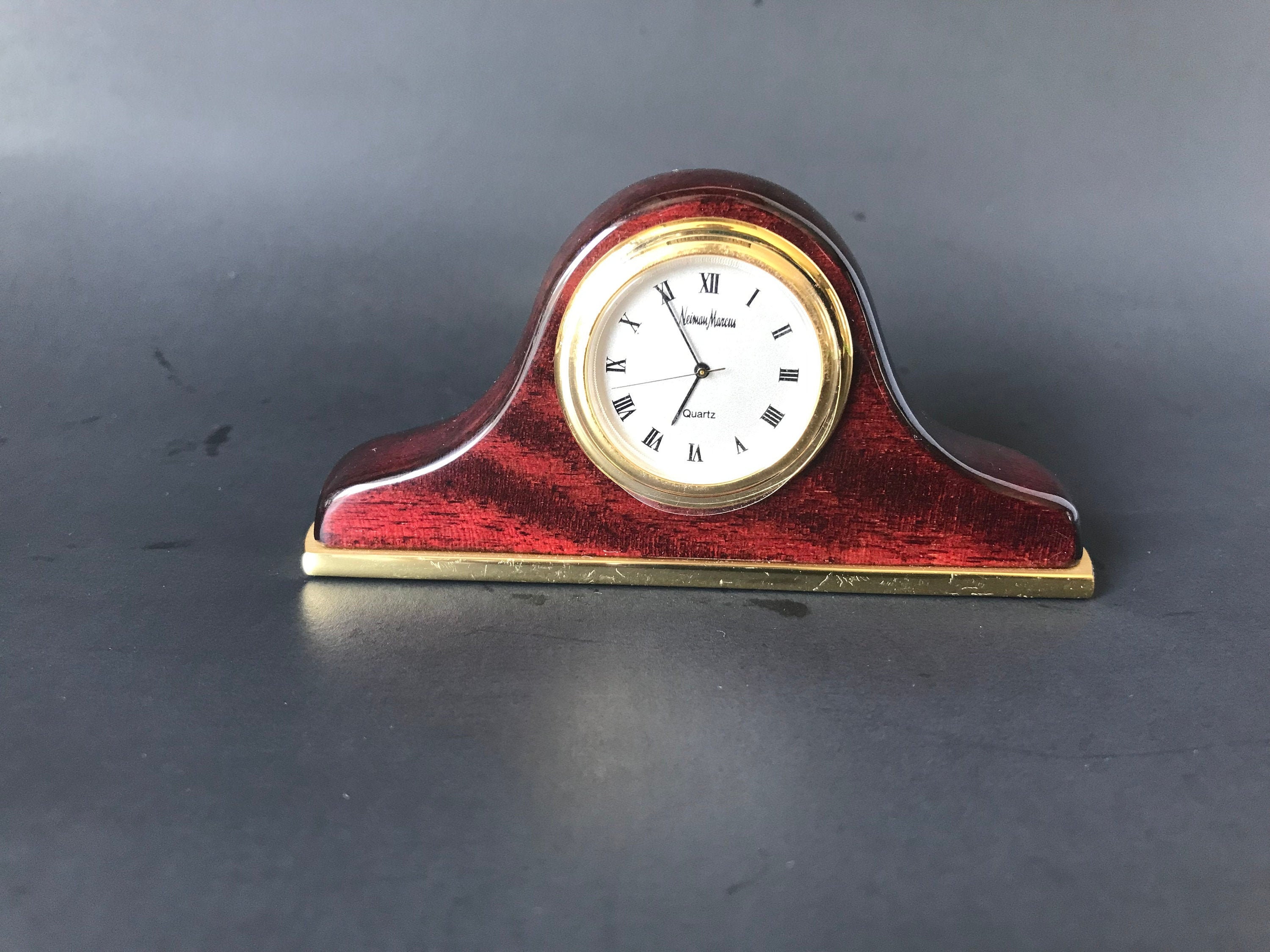 Neiman Marcus Small Mantle Clock / Tabletop Mantle Clock / Etsy