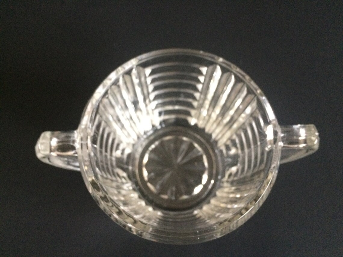 Vintage Clear Glass Art Deco Sugar Bowl by Anchor Hocking Etsy