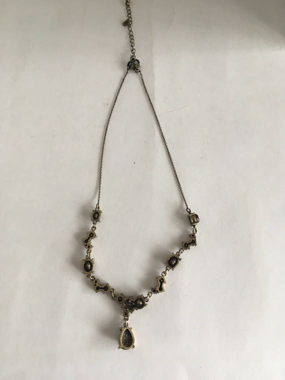 Ruby Red Crystal Necklace, Signed Avon, Vintage R… - image 6