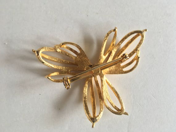 Textured and Polished Gold Tone Intertwined Wings… - image 4