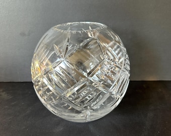 Deep Cut Crystal Rose Bowl, Crystal Rose Bowl, Rose Bowl, Posy Bowl, Cut Glass Rose Bowl
