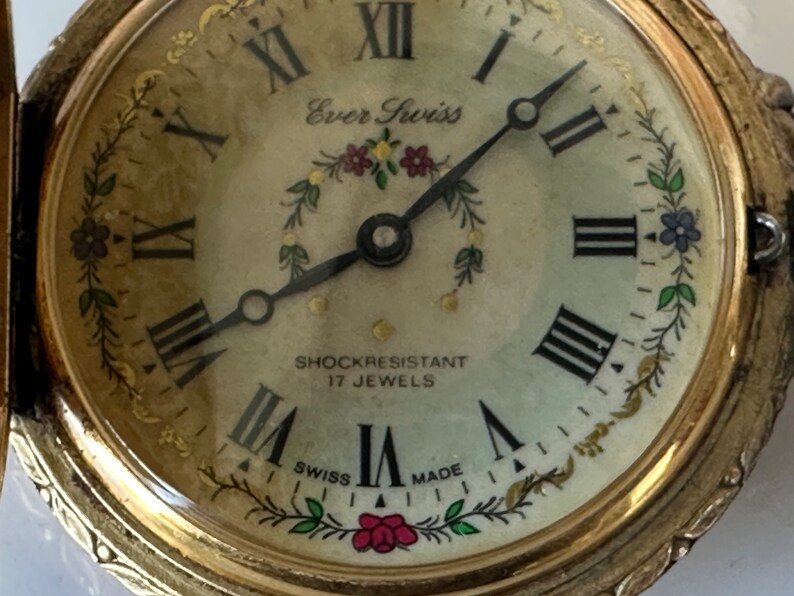 Vintage Ever Swiss 17 Jewel Pocket Watch in a Gold Watch Case Etsy