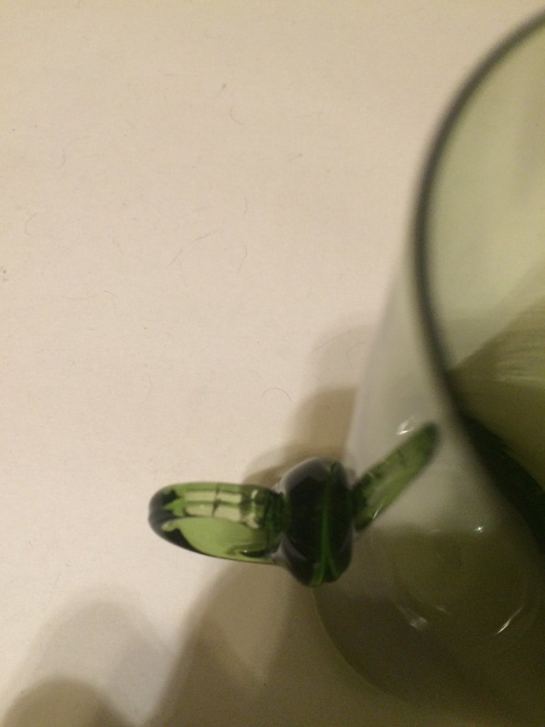 Set of 6 Hand Blown Glass Cordial Glasses With Applied Handles Etsy