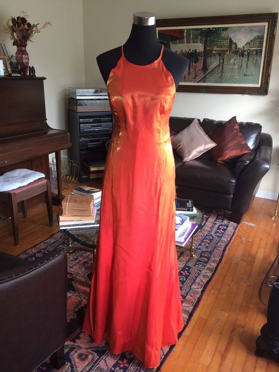Vintage 1970s 1980s Dress, Metallic Lurex Dress Or