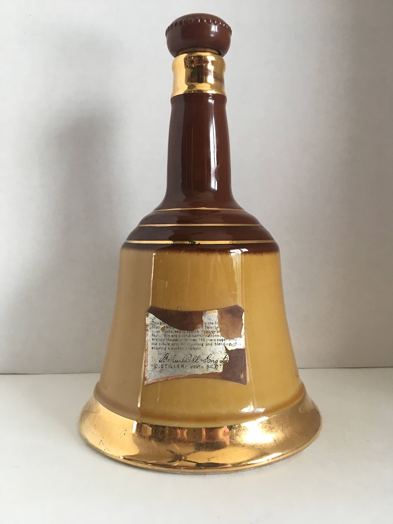 Vintage Bell's Old Scotch Whisky Decanter Tan an Cream Etsy