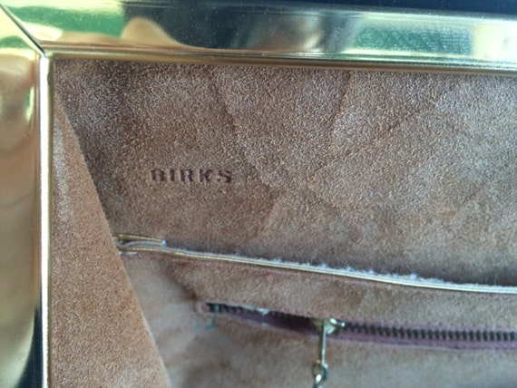 Vintage 50's Birks French Kelly Style Navy Blue Leather