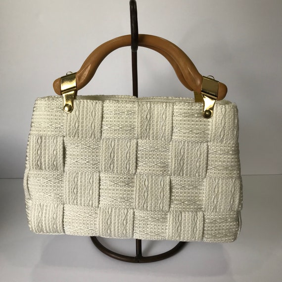 Vintage 1960s Ivory and White 100% Straw Woven Ha… - image 10