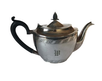 Gorgeous Antique George III Silver Plate Teapot - Ellis-Barker Silver Co. Circa  early 1900s