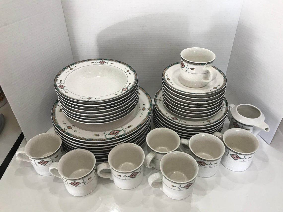 Studio Nova Adirondack Pattern 41 piece Dinner Set Aztec | Etsy