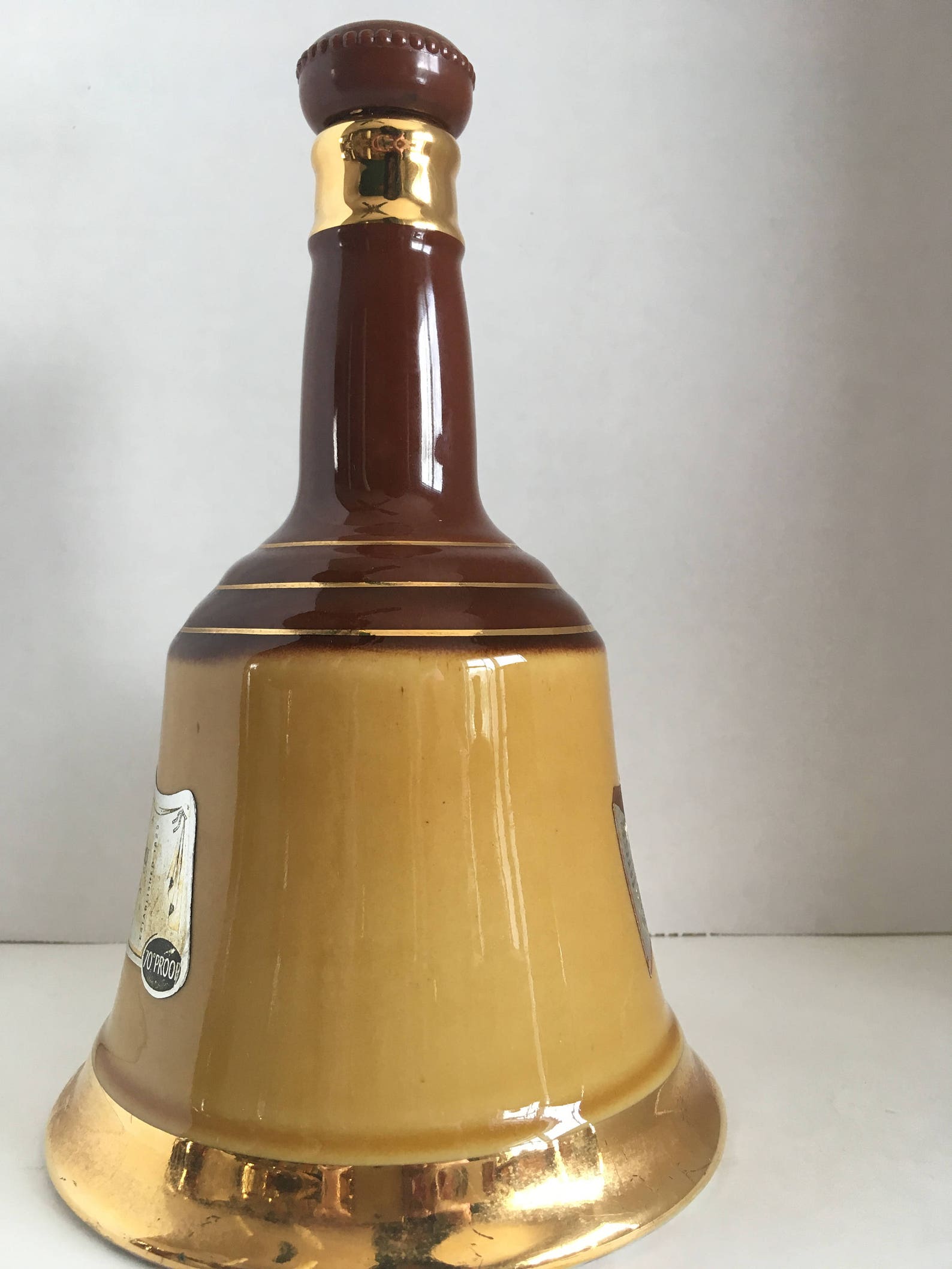 Vintage Bell's Old Scotch Whisky Decanter Tan an Cream Etsy