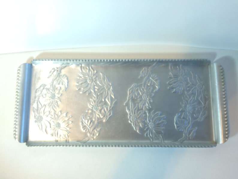 Hammercraft Hand Hammered Sandwich Tray/tray With Floral Etsy