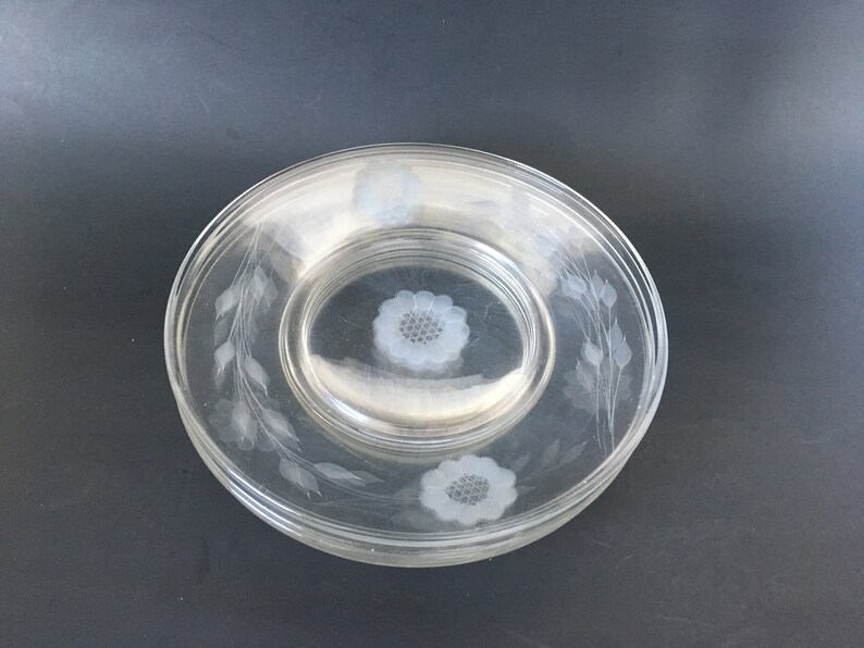 Set of 5 Crystal Cornflower Pattern 8 Crystal Etched Etsy