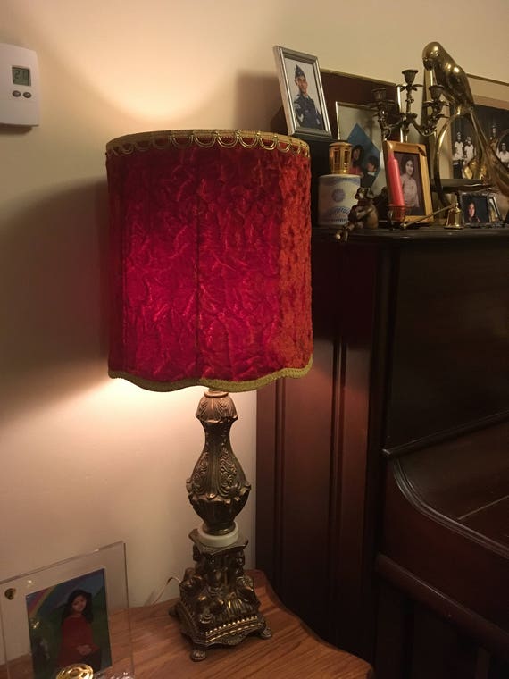 Red velvet lamp deals