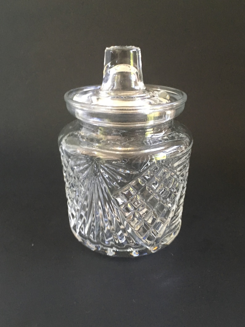 Pressed Glass Marmalade Jar With Lid Etsy Canada