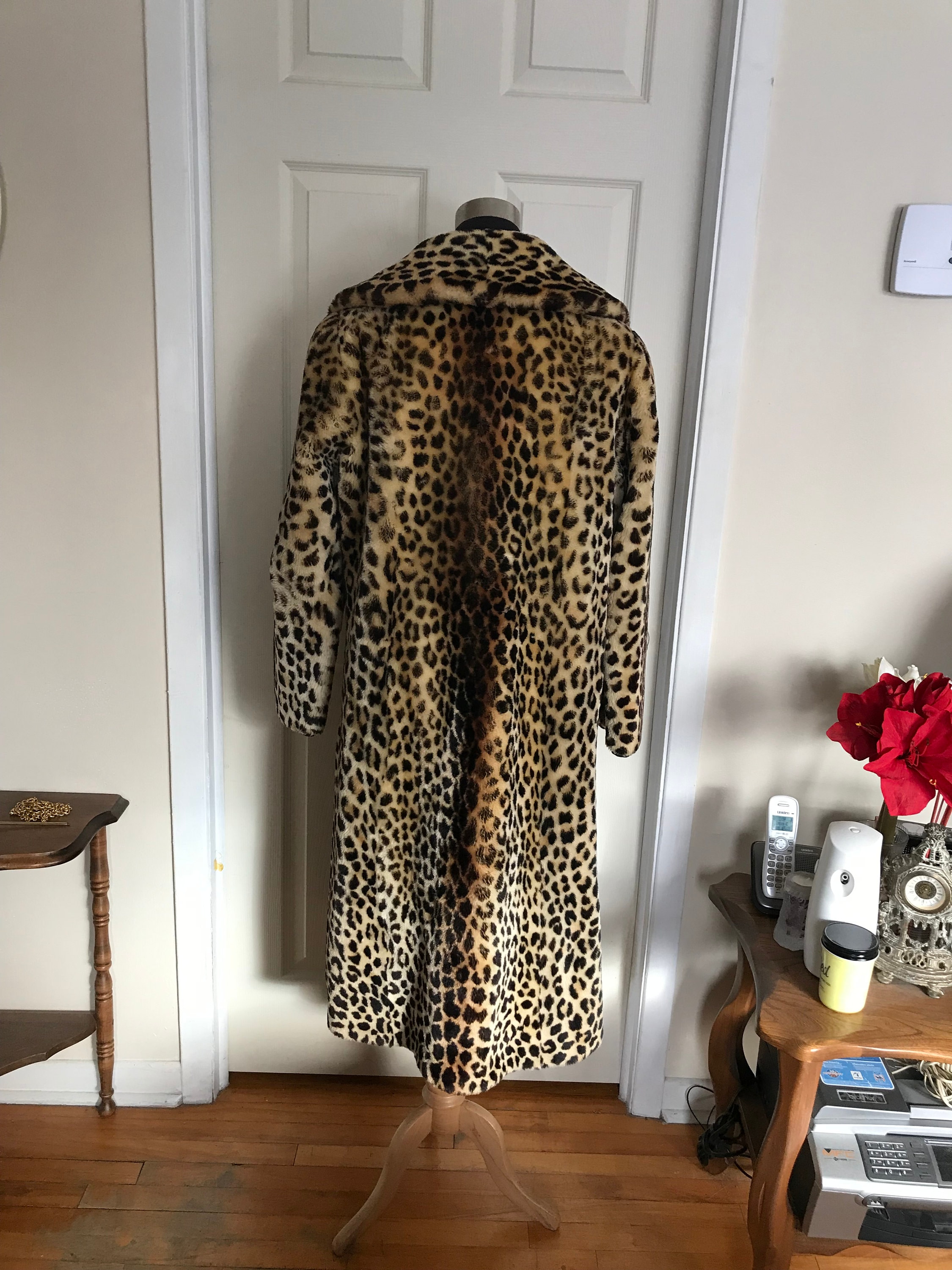 Floor length leopard print coat hotsell