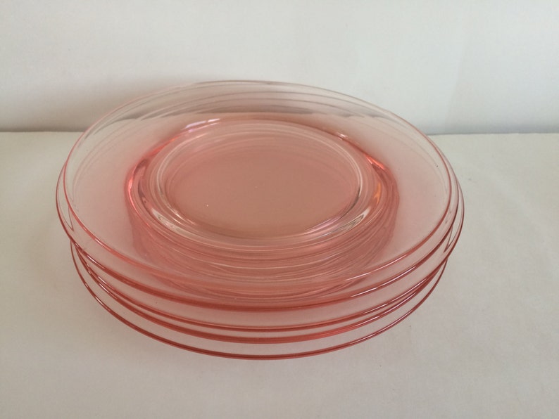 Set of 5 Tiffin-Franciscan Canterbury II Pink Luncheon Plates