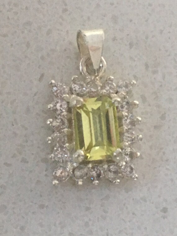 Sterling silver pendant, solid 925 silver with pe… - image 1