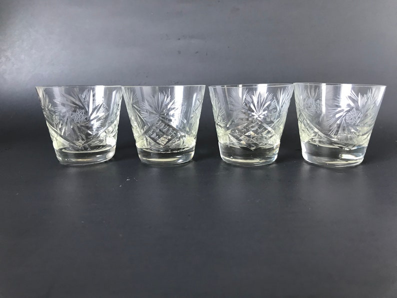 Champagne Set of 21 Cordial and Shot Glasses Wine Bohemia Crystal Pinwheel and Fan Pattern Vintage Crystal Cut Foot Parfait