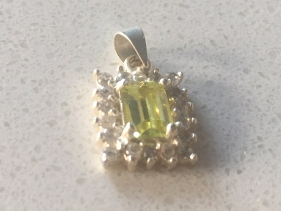 Sterling silver pendant, solid 925 silver with pe… - image 3