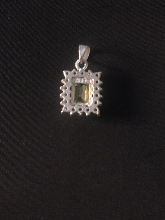 Sterling silver pendant, solid 925 silver with pe… - image 9