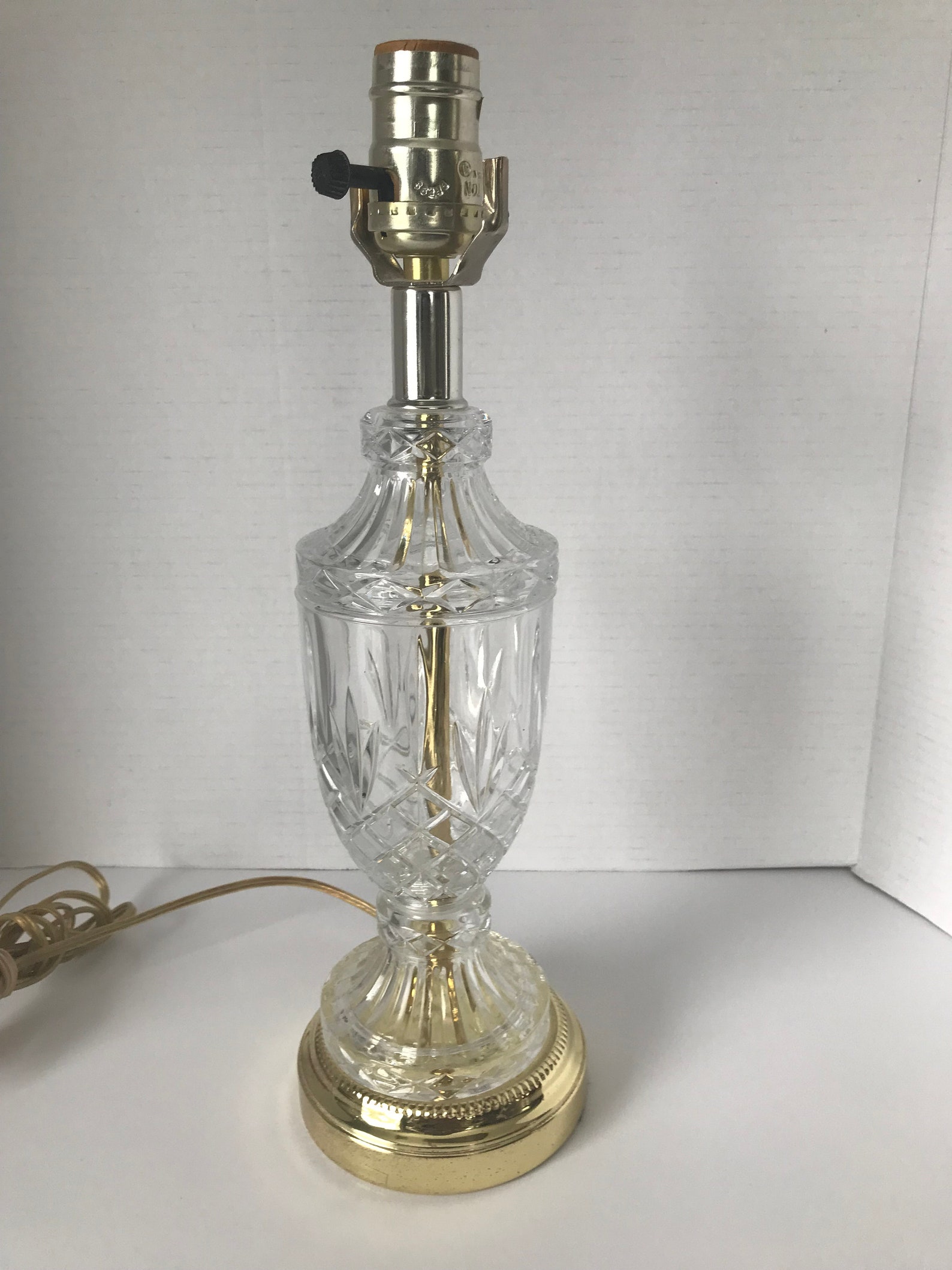 Vintage Lead Crystal Clear Industries Hand Cut Crystal Lamp Etsy