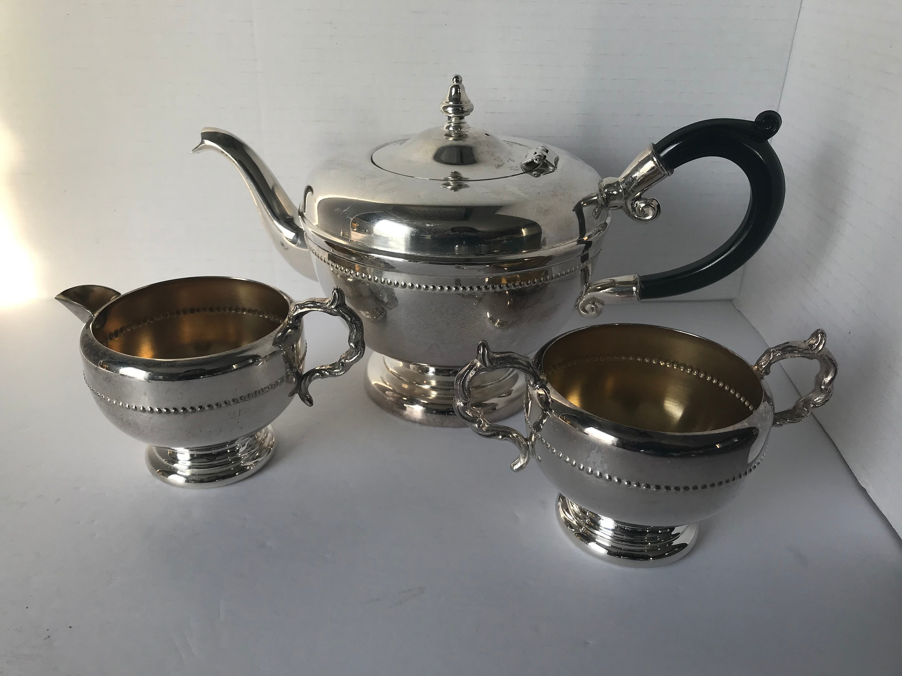 Gorgeous Antique 3 Piece Silver Plate Tea/coffee Set, Teapot