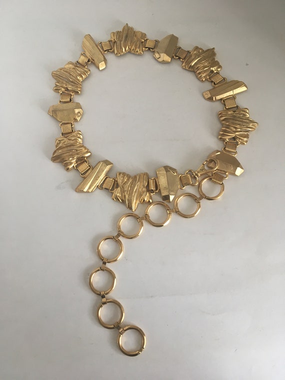 Chunky Brutalist Modernist Abstract Golden Nugget… - image 1