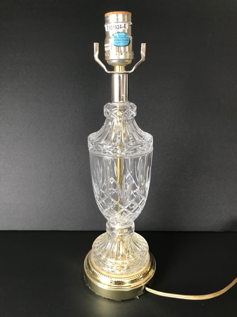 Vintage Lead Crystal Clear Industries Hand Cut Crystal Lamp Etsy