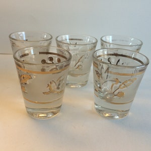 Gold Decal and Frosted Glass Shot Glasses image 2