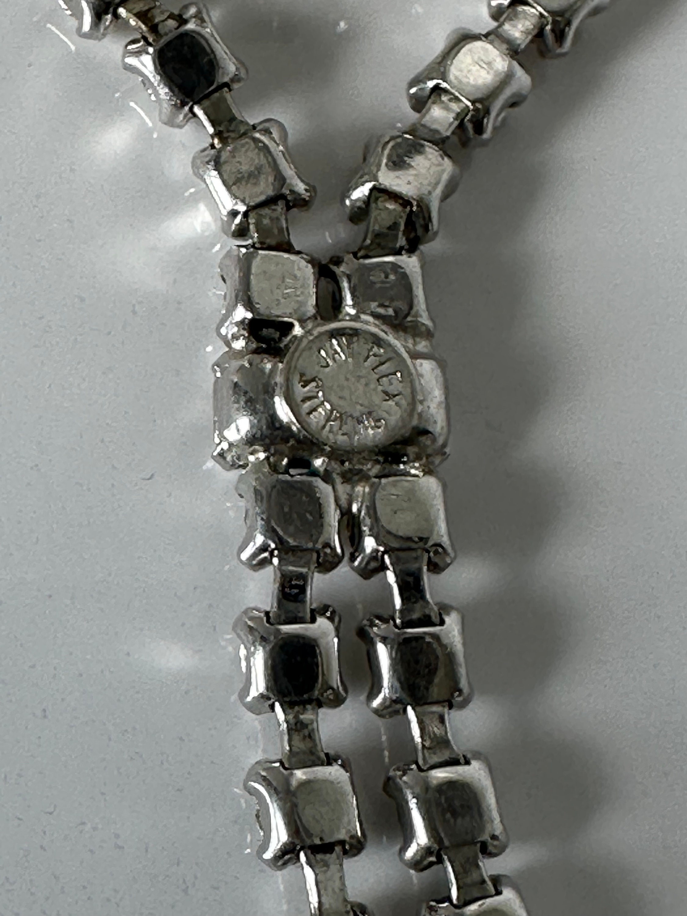 Jayflex Sterling Silver Rhinestone Chocker Necklace With a