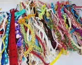 Clearance ribbon and trim grab bag, trim remnant for DIY,junk journal,decoration.Grab bag of mix color.