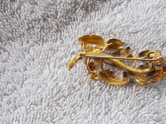 Antique 10K Gold Victorian Branch Leaves Seed Pea… - image 8