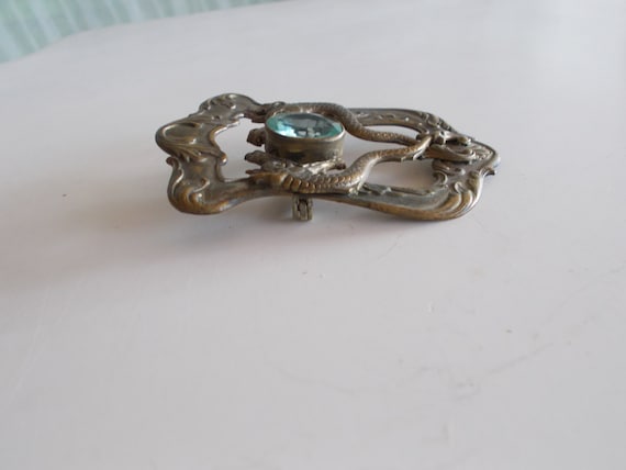 Antique 1900/1910 large Chinese Brass Dragon Pin … - image 5