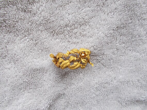Antique 10K Gold Victorian Branch Leaves Seed Pea… - image 9