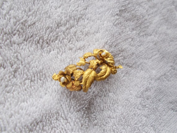 Antique 10K Gold Victorian Branch Leaves Seed Pea… - image 10