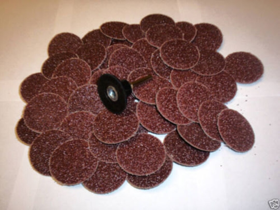 50 Iit 2 Roloc R Type Sanding Abrasive Discs Roll Lock With Mandrel 80