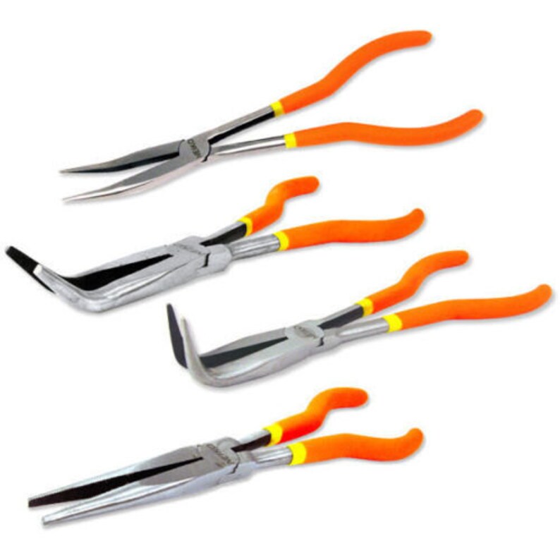 4pc Long Needle Nose Plier Set 11 Inch Straight 45 90 Etsy