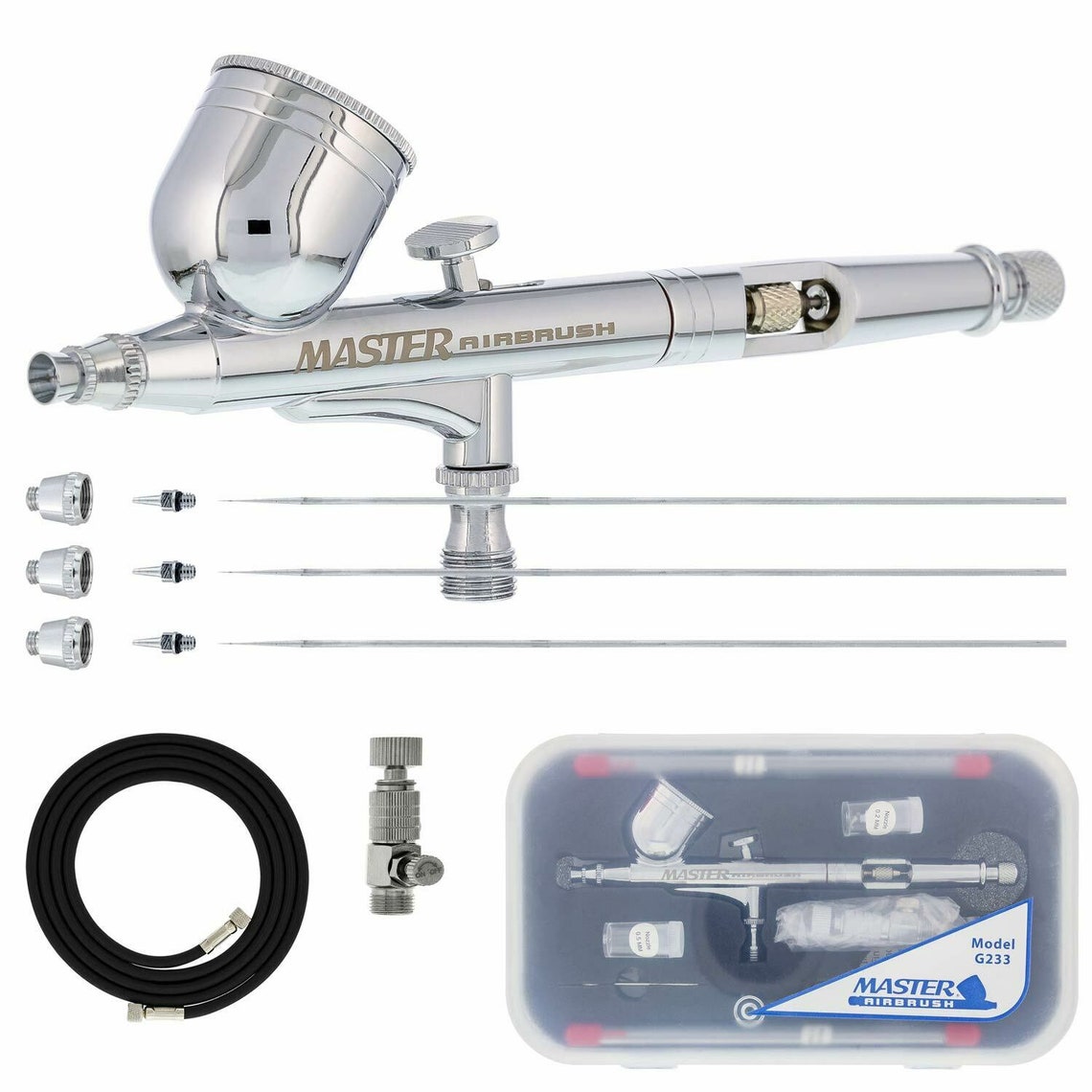G233 Pro Set Master Gravity Airbrush Kit 3 Fluid Tips Air Etsy