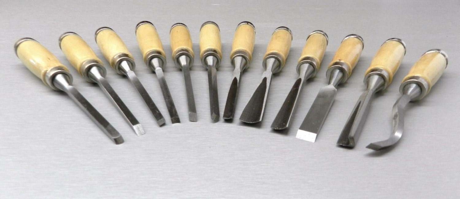 Wood Carving Set 12 Pc Chisel Set Wood Carvers Chisels Etsy