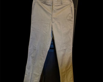 Vintage red Flannel lined khaki tan MacNeil and Moore pants trousers with front & back pockets