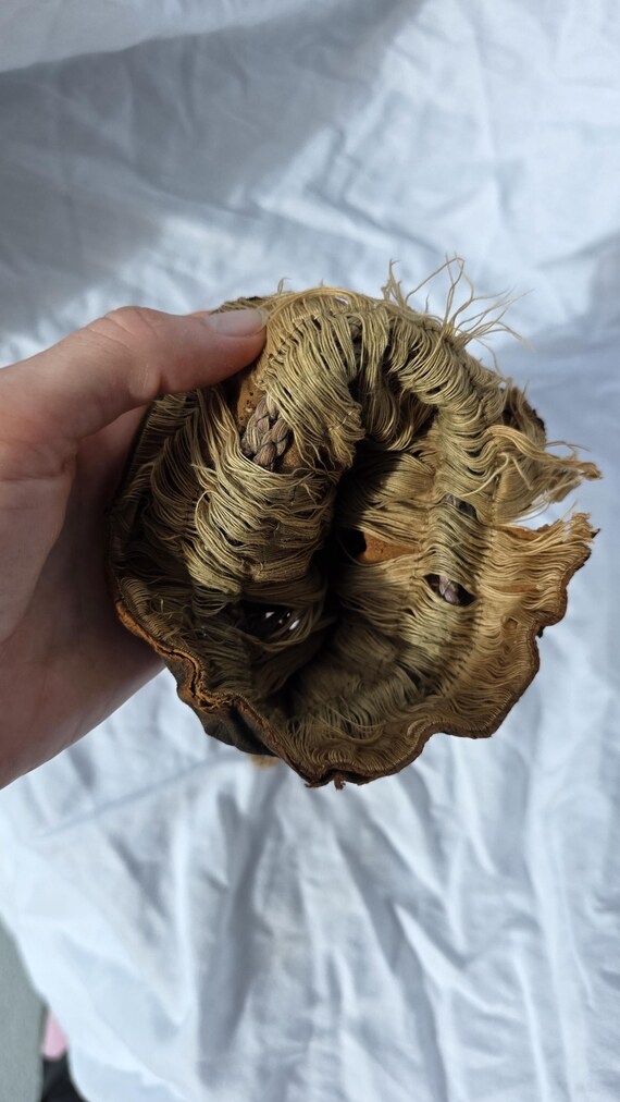 antique unique Handwoven Drawstring Pouch Bag | S… - image 4